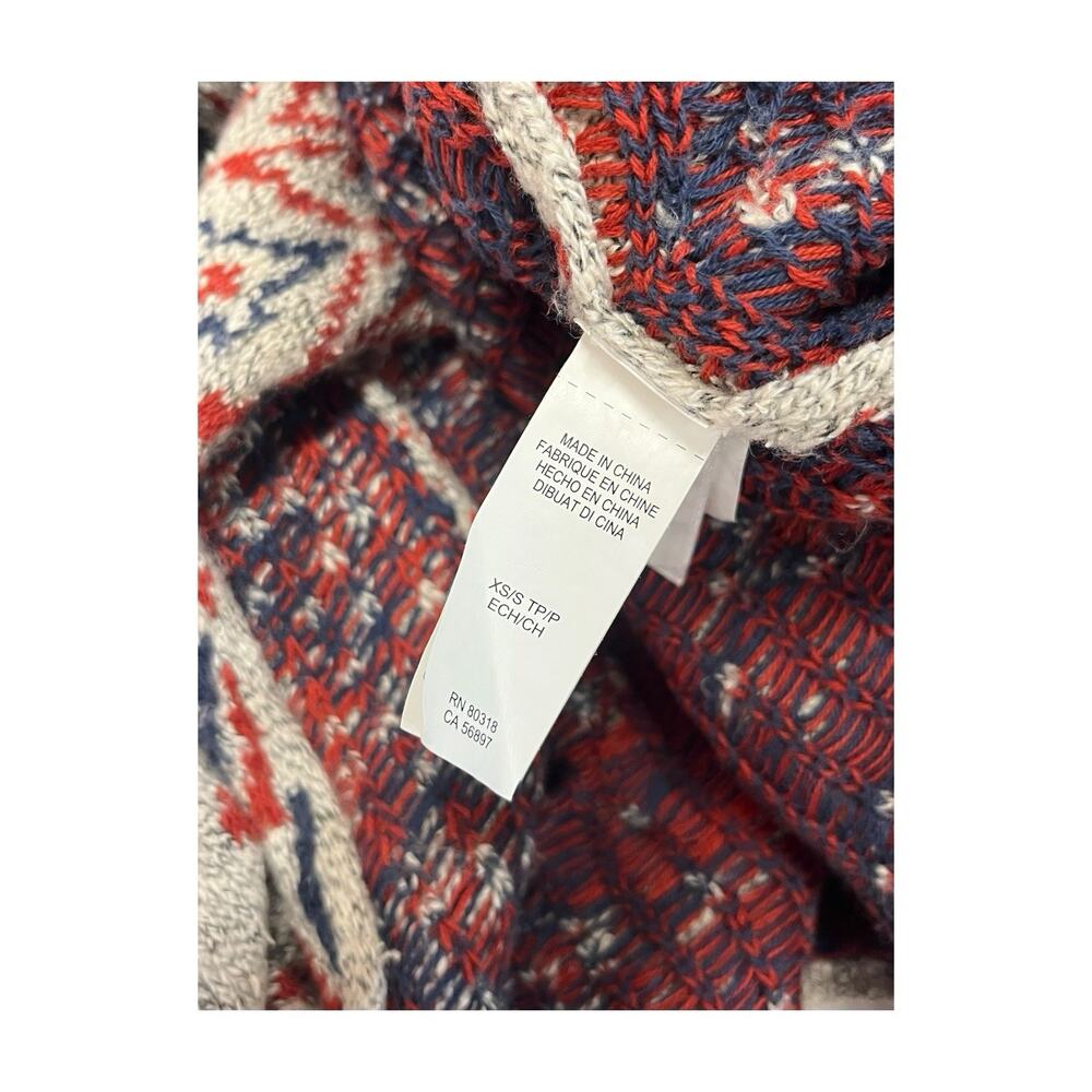 Lucky Brand Cardigan Womens XS Small Gray Orange Southwestern Kimono Boho Cozy - Picture 5 of 10